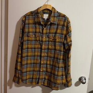 American Eagle Outfitters Blue and Yellow Plaid Shirt